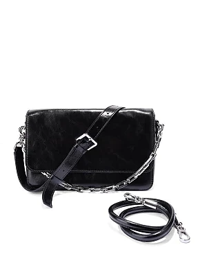 Жіночий через плече шкіряний чорний - фото 6 - Miraton