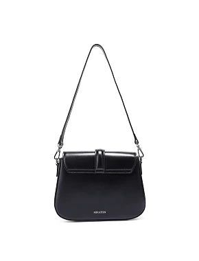 Женская сумка кросс-боди кожаная черная - фото 3 - Miraton