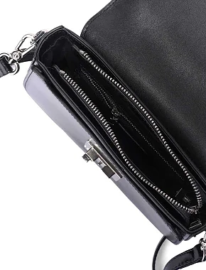 Женская сумка кросс-боди кожаная черная - фото 5 - Miraton