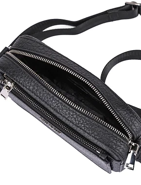 Чоловічий месенджер шкіряний чорний - фото 5 - Miraton