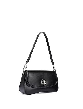 Женская сумка через плечо кожаная черная - фото 2 - Miraton
