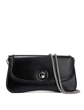 Женская сумка через плечо кожаная черная - фото 6 - Miraton