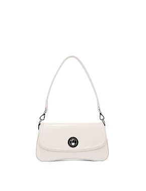 Женская сумка через плечо кожаная молочного цвета - фото 1 - Miraton