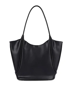 Женская сумка шоппер кожаная черная - фото 3 - Miraton