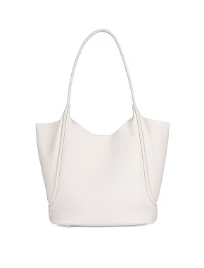 Женская сумка шоппер кожаная белая - фото 3 - Miraton