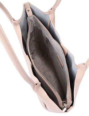 Женская сумка шоппер кожаная бежевая - фото 5 - Miraton