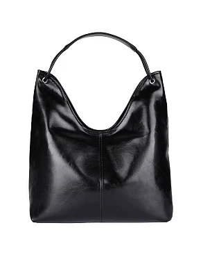 Жіноча сумка шкіряна чорна - фото  - Miraton