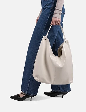 Жіноча сумка шкіряна біла - фото 1 - Miraton