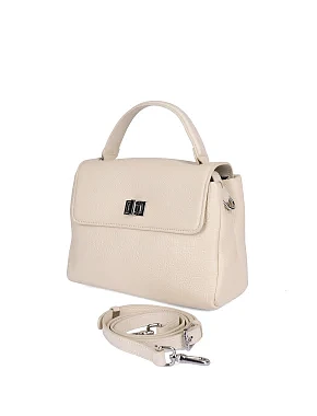 Жіноча сумка крос-боді шкіряна молочного кольору - фото 4 - Miraton