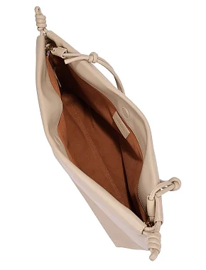 Женская сумка через плечо кожаная бежевая - фото 6 - Miraton