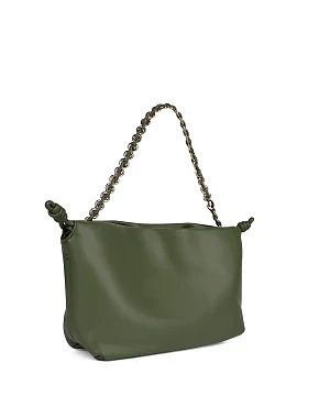 Женская сумка через плечо кожаная зеленая - фото 2 - Miraton