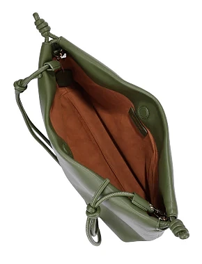 Женская сумка через плечо кожаная зеленая - фото 6 - Miraton