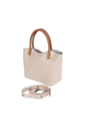 Женская сумка кожаная молочного цвета - фото 5 - Miraton