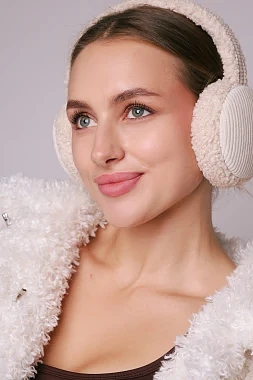 Навушники вельветові бежеві - фото 4 - Miraton