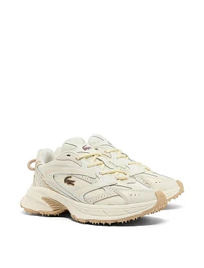 Женские кроссовки Lacoste L003 2K24 кожаные бежевые - фото 2 - Miraton