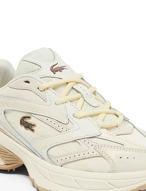 Женские кроссовки Lacoste L003 2K24 кожаные бежевые - фото 6 - Miraton