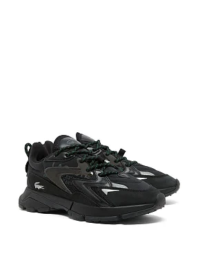 Мужские кроссовки Lacoste L003 Neo tech замшевые черные - фото 2 - Miraton