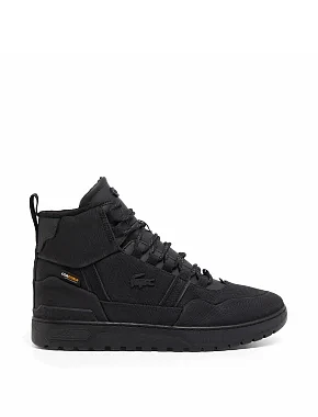 Мужские ботинки Lacoste T-Clip Wntr Mid текстильные черные - фото 1 - Miraton