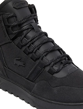 Мужские ботинки Lacoste T-Clip Wntr Mid текстильные черные - фото 6 - Miraton