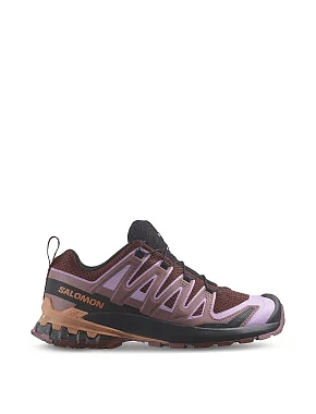 Женские кроссовки Salomon XA Pro 3D V9 из экокожи бордовые - фото 1 - Miraton