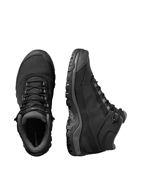 Чоловічі черевики Salomon Outsnap Waterproof з екошкіри чорні - фото 5 - Miraton