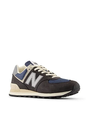 Чоловічі кросівки New Balance 574 з нубуку темно-сірі - фото 3 - Miraton