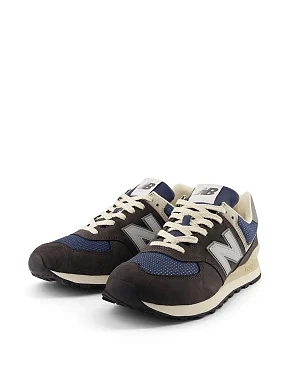Чоловічі кросівки New Balance 574 з нубуку темно-сірі - фото 6 - Miraton