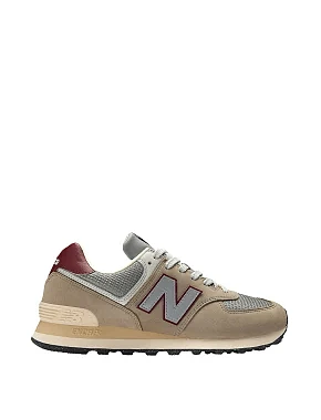 Жіночі кросівки New Balance 574 з нубуку бежеві - фото 1 - Miraton