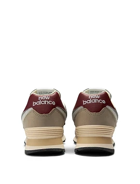 Жіночі кросівки New Balance 574 з нубуку бежеві - фото 7 - Miraton