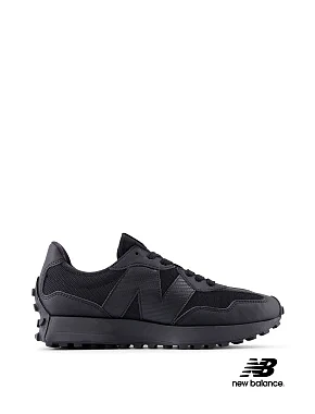 Чоловічі кросівки New Balance 327 з екошкіри чорні - фото 1 - Miraton