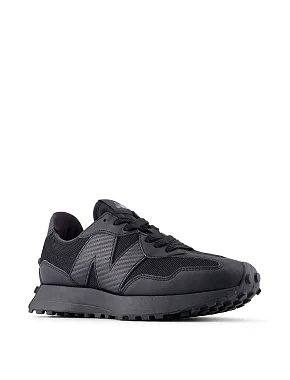 Чоловічі кросівки New Balance 327 з екошкіри чорні - фото 2 - Miraton