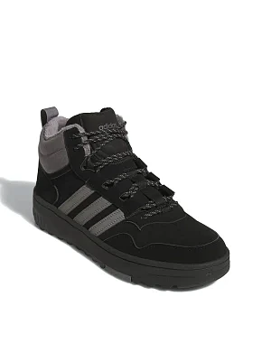 Чоловічі черевики Adidas Hoops 4.0 Mid шкіряні чорні - фото 3 - Miraton