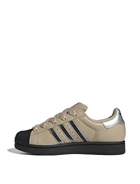 Жіночі кеди Adidas Superstar II шкіряні бежеві - фото 4 - Miraton