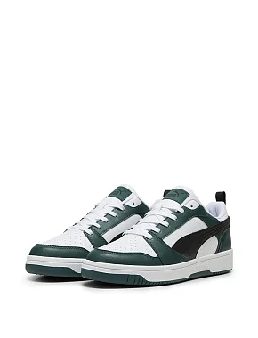 Мужские кеды PUMA Rebound v6 Low из экокожи зеленые - фото 1 - Miraton