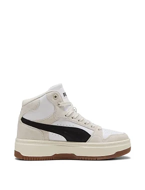 Жіночі черевики PUMA Rebound Mid SD шкіряні молочного кольору - фото 1 - Miraton