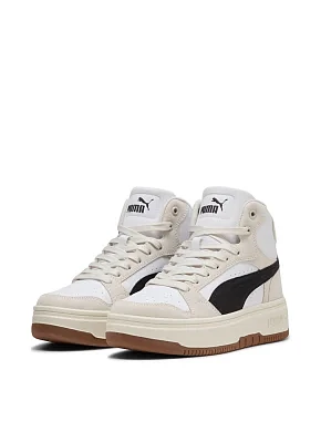 Жіночі черевики PUMA Rebound Mid SD шкіряні молочного кольору - фото 3 - Miraton