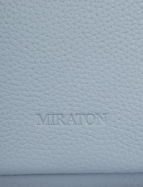 Женская сумка кожаная голубая - фото 4 - Miraton