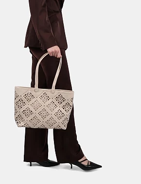 Женская сумка кожаная молочного цвета - фото 1 - Miraton