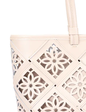 Женская сумка кожаная молочного цвета - фото 4 - Miraton