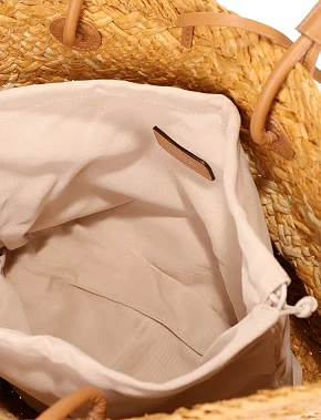 Женская сумка соломенная бежевая - фото 4 - Miraton