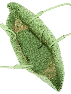 Жіноча сумка солом'яна зелена - фото 4 - Miraton