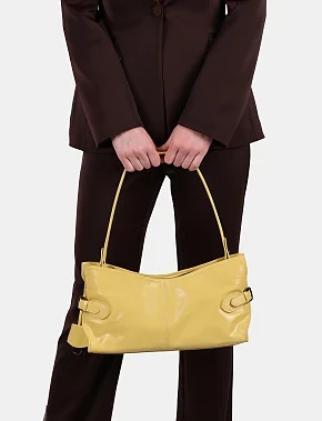 Жіноча сумка через плече шкіряна жовта - фото 1 - Miraton