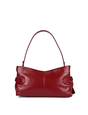 Женская сумка через плечо кожаная бордовая - фото 3 - Miraton