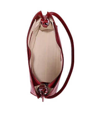 Женская сумка через плечо кожаная бордовая - фото 5 - Miraton