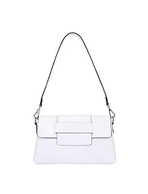 Женская сумка через плечо кожаная белая - фото  - Miraton