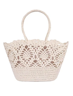 Жіноча сумка тканинна молочного кольору - фото  - Miraton