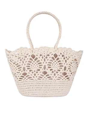 Жіноча сумка тканинна молочного кольору - фото 2 - Miraton