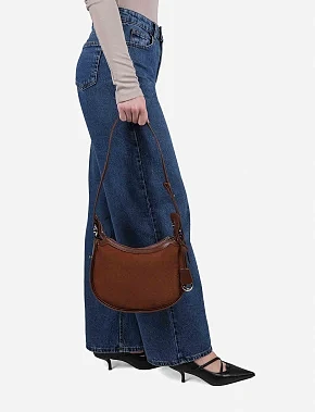 Женская сумка кожаная коричневая - фото 1 - Miraton