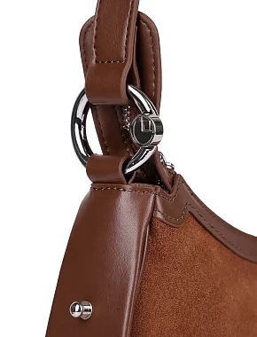 Женская сумка кожаная коричневая - фото 4 - Miraton