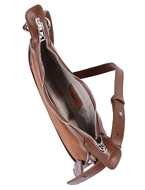 Женская сумка кожаная коричневая - фото 5 - Miraton